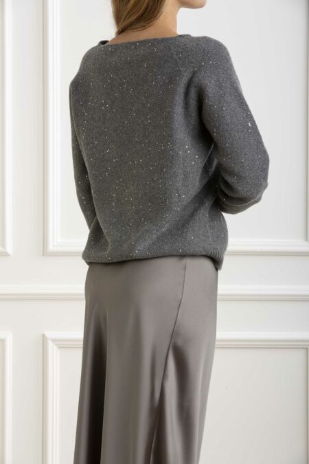 GRAN SASSO-MAGLIA PULLOVER C/PAILLETTES-GR1420133000 GRIGIO 44