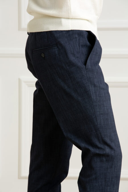 HOSIO-PANTALONE JERSY EFF. DENIM-HO24408P101RA4 BLU 50