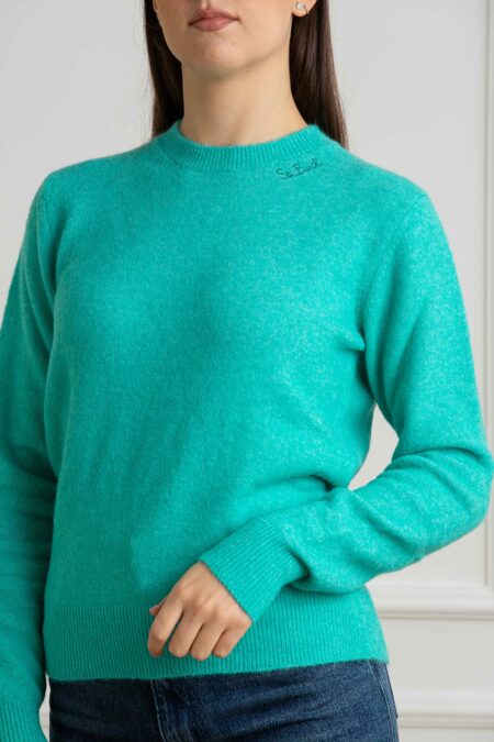 MC2 SAINT BARTH-MAGLIA STRECH HALF NECK SWEATER-MC2SORBONNE GREEN XS