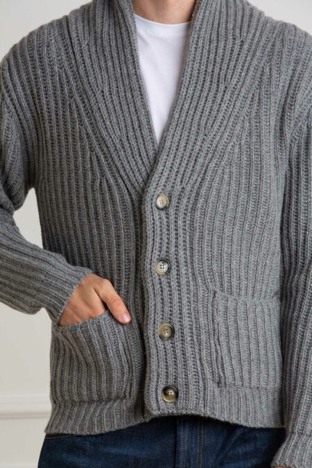 CUSTOMER LOVERS-CARDIGAN COLLO SCIALLE-PRI67939 GRIGIO S