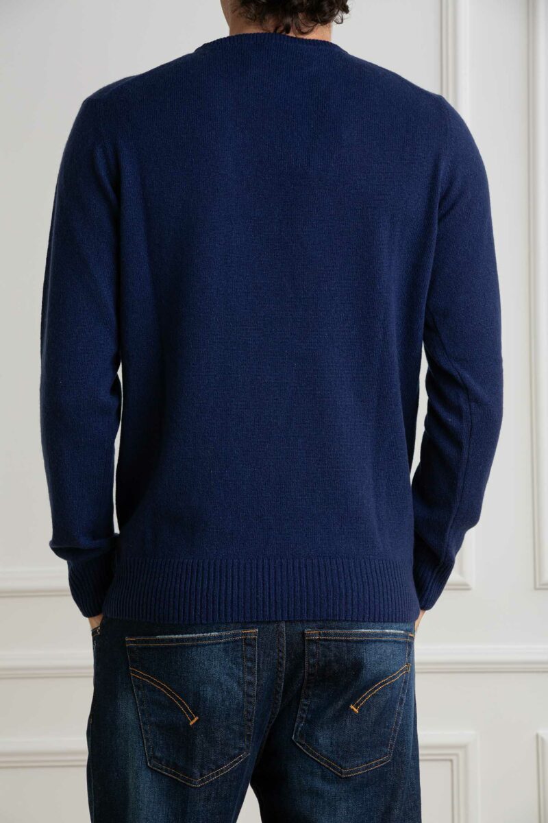 CUSTOMER LOVERS-MAGLIA GIRO  100% CASHMERE F7 LIGHT-PRI67975D BLU XXL