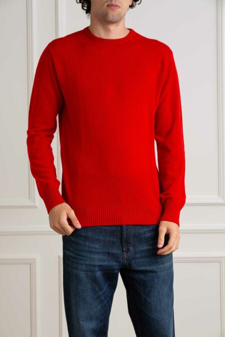 CUSTOMER LOVERS-MAGLIA GIRO  100% CASHMERE F7 LIGHT-PRI67975D ROSSO XL