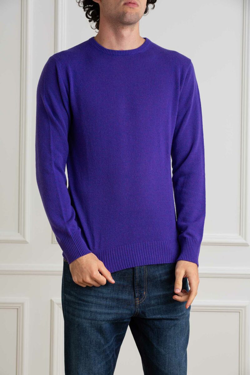 CUSTOMER LOVERS-MAGLIA GIRO  100% CASHMERE F7 LIGHT-PRI67975D VIOLA XXL