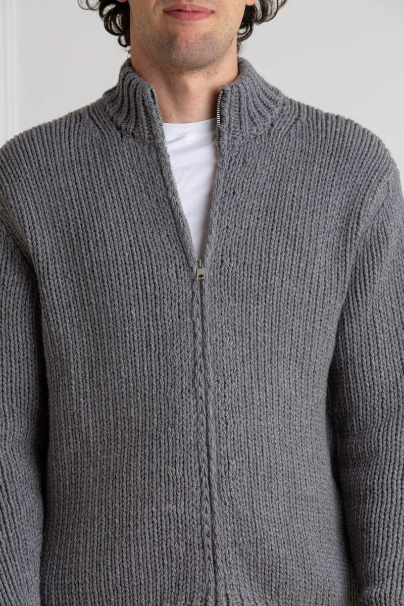 CUSTOMER LOVERS-MAGLIA FULL ZIP  100% CASHMERE FATTA A MANO-PRI67995U GRIGIO XL