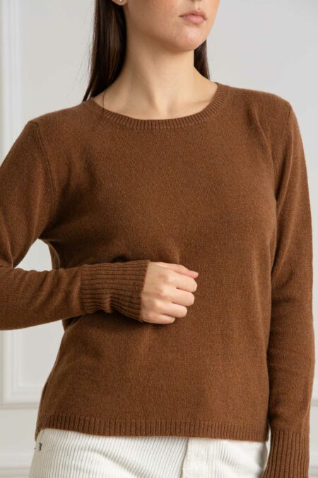 MATHILDE-MAGLIA 100% CASHMERE GIRO MOD. SCATOLA-PRI83969A BISCOTTO 44