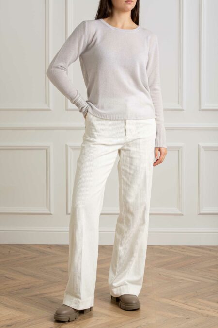 MATHILDE-MAGLIA 100% CASHMERE GIRO MOD. SCATOLA-PRI83969A PERLA 44