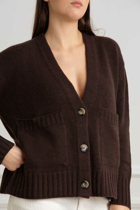 MATHILDE-CARDIGAN 100% CASHMERE OVER TASCONE-PRI83998A MORO 42