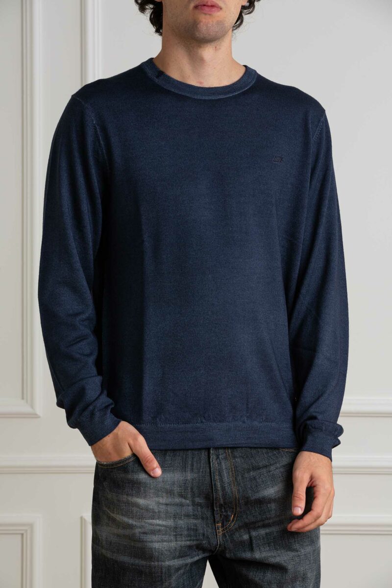 SUN68-FELPA ROUND VINTAGE PLAIN-SNK44147 NAVY XXL