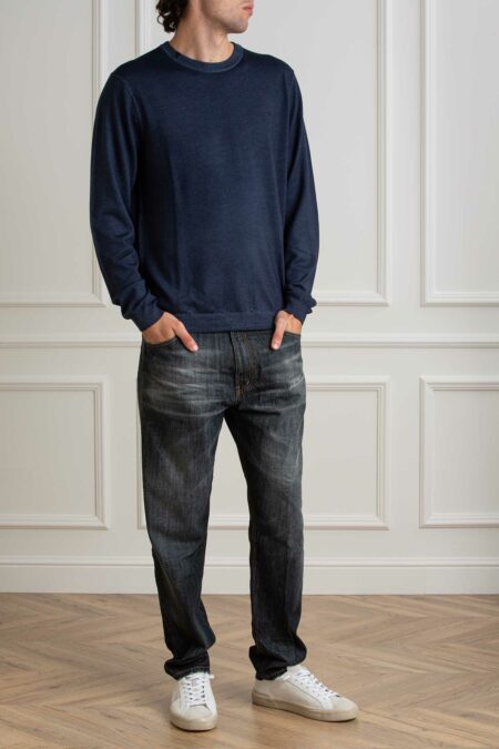 SUN68-FELPA ROUND VINTAGE PLAIN-SNK44147 NAVY XXL