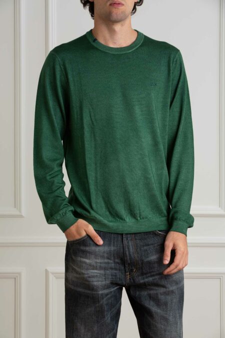 SUN68-FELPA ROUND VINTAGE PLAIN-SNK44147 VERDE XXL