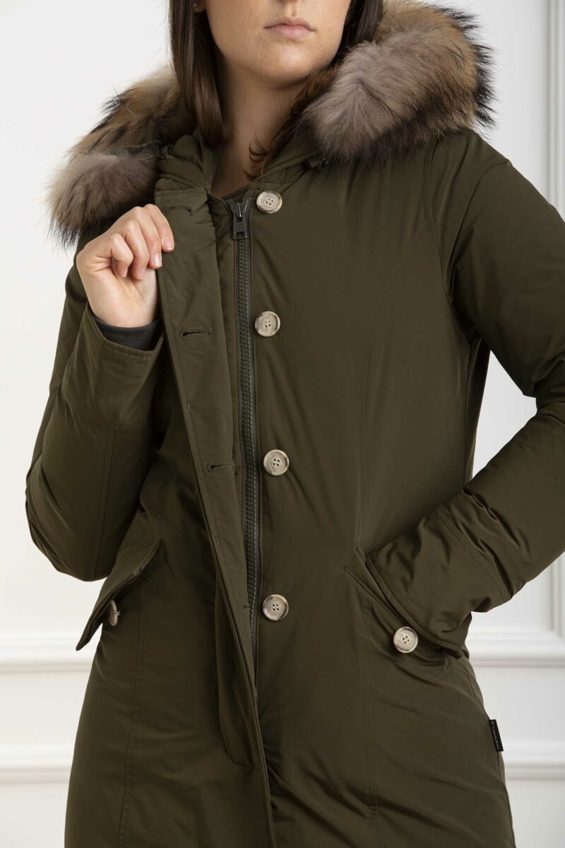 WOOLRICH-PARKA LUXURY ARCTIC RACCOON-WLWWOU0652FRUT3128A4 GREEN XS