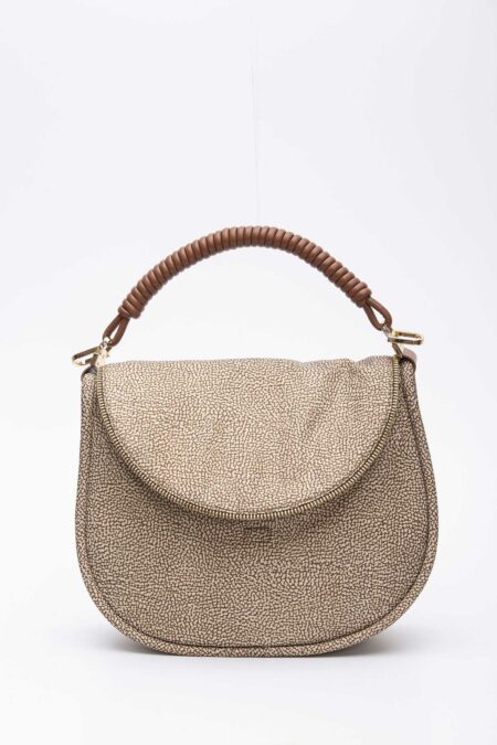 BORBONESE-BORSA HOBO M.-BO924860AT9 BEIGE TU