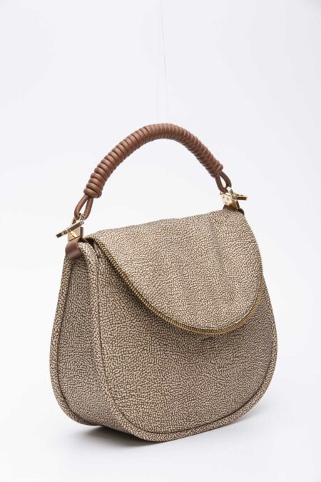 BORBONESE-BORSA HOBO M.-BO924860AT9 BEIGE TU