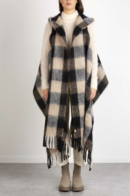 WOOLRICH-HOODED WOOL CAPE SCARF-WLWWAC0162FRUT3558 BROWN TU