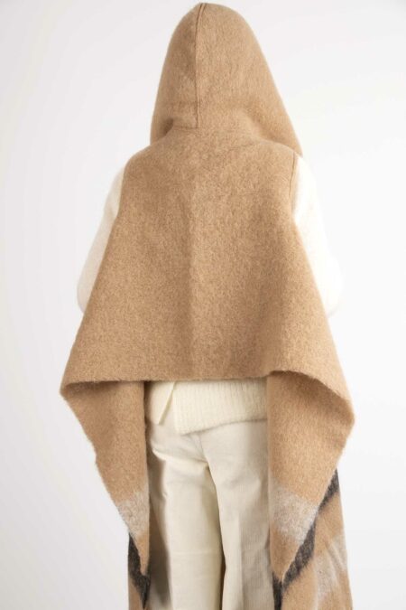 WOOLRICH-HOODED WOOL CAPE SCARF-WLWWAC0162FRUT3558 MILKY TU