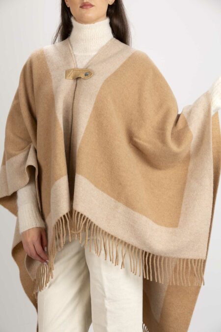 WOOLRICH-WOOL BLEND CAPE-WLWWAC0169FRUT3557 BROWN TU