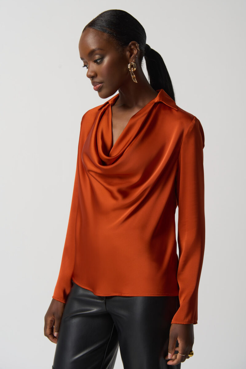 JOSEPH RIBKOFF-BLUSA IN RASO-JOS233136 TANDOORI 42