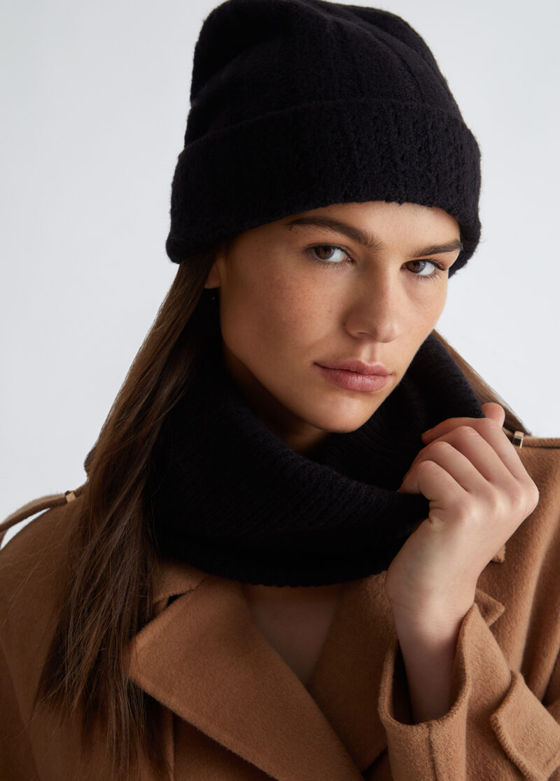 LIU JO-COORDINATO COLLO/BEANIE-LJ2F3045M0300 NERO TU