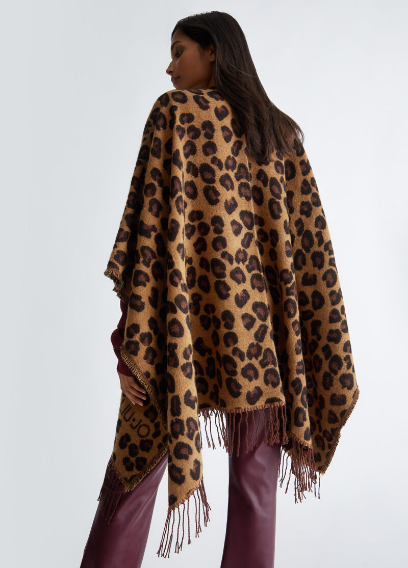 LIU JO-PONCHO JACQUARD-LJ2F3071T0300 ANIMALIER TU