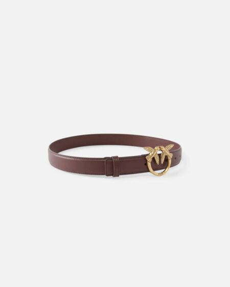 PINKO-CINTURA LOVE BERRY H3 BELT VITELLO-PK100125A0F1A4 CIOCCOLATO XS