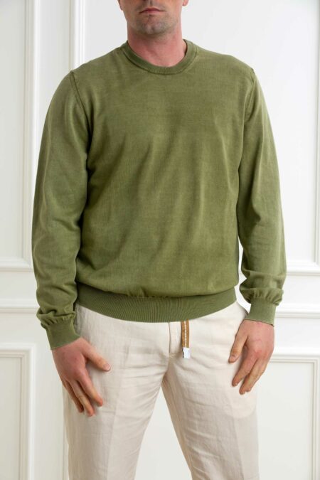 ALPHA-MAGLIA GIROCOLLO COTONE-APAU1000CS ARMY 56