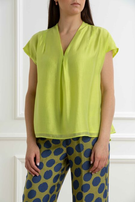 ALESSIA SANTI-BLUSA SCOLLO V-AS511SD45019 GIALLO 44