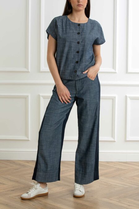 ALESSIA SANTI-CAMICIA GIROCOLLO M/M-AS511SD45021 BLU 44
