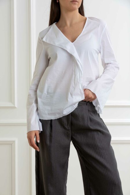 ALESSIA SANTI-BLUSA SCOLLO V M/L-AS511SD45045 BIANCO 44