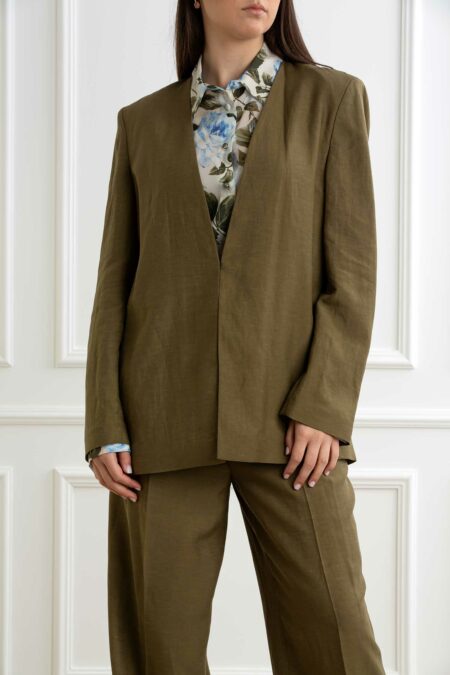BLUGIRL-GIACCA OVER VISCOSA/LINO-BGRA5158T8823 MILITARY 42