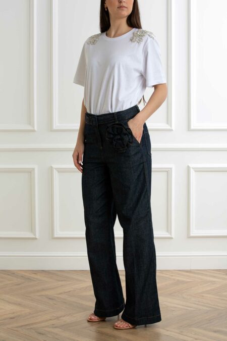 BLUGIRL-T-SHIRT CON PATCH RICAMATI-BGRA5191J7720 BIANCO XS