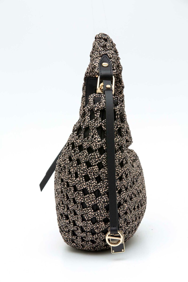 BORBONESE-BORSA HOBO MINI INTRECCIATA-BO924826I15 NATURAL TU