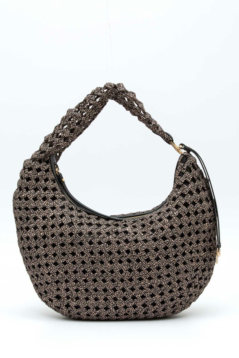 BORBONESE-BORSA HOBO M. INTRECCIATA-BO924827I15 NATURAL TU