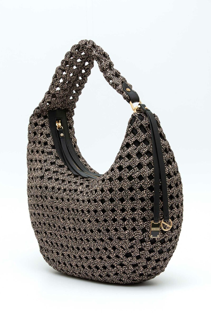 BORBONESE-BORSA HOBO M. INTRECCIATA-BO924827I15 NATURAL TU