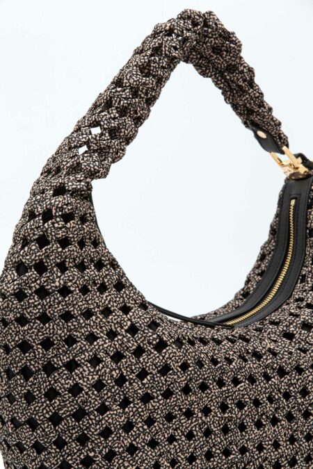 BORBONESE-BORSA HOBO M. INTRECCIATA-BO924827I15 NATURAL TU