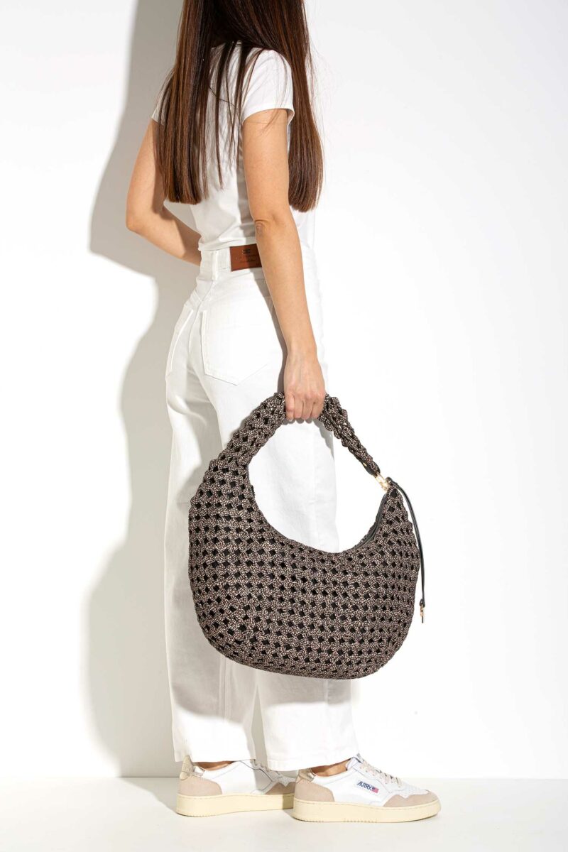 BORBONESE-BORSA HOBO M. INTRECCIATA-BO924827I15 NATURAL TU