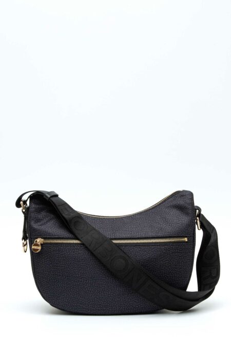 BORBONESE-LUNA BAG SMALL-BO934107I15P5 DARKBLACK TU