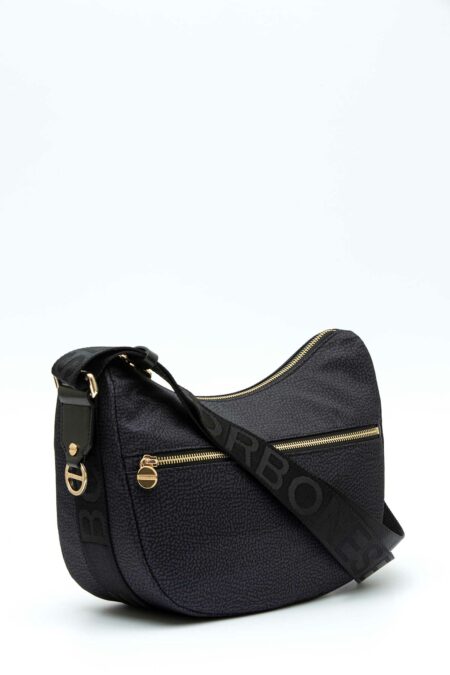 BORBONESE-LUNA BAG SMALL-BO934107I15P5 DARKBLACK TU