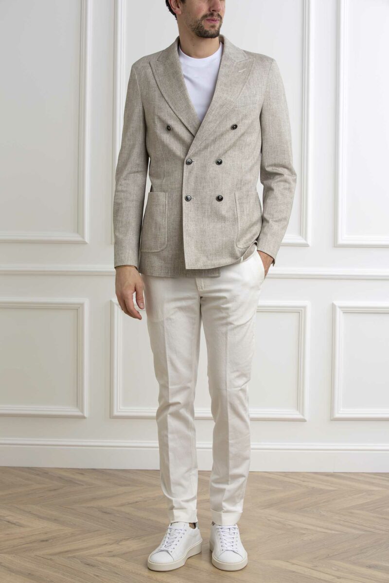 CIRCOLO 1901-GIACCA D.PETTO PIQUET MERC-CICN4338 NATURALE 52