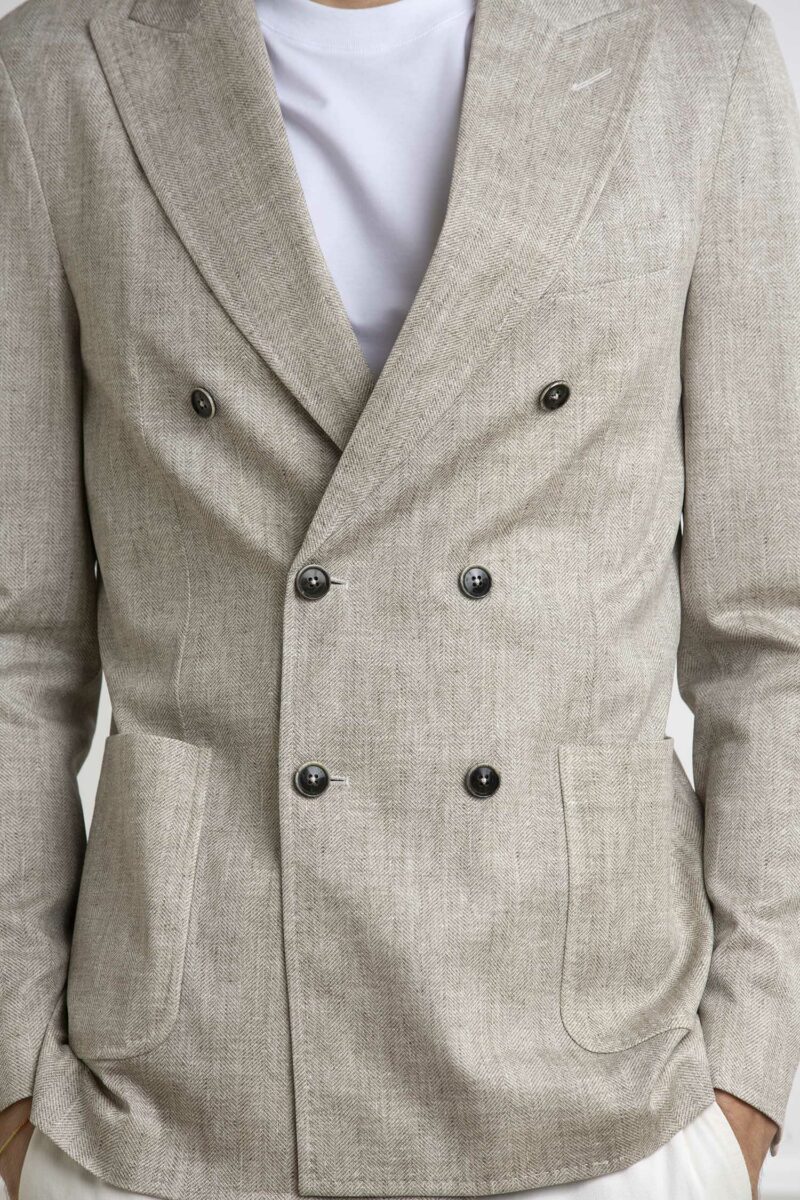 CIRCOLO 1901-GIACCA D.PETTO PIQUET MERC-CICN4338 NATURALE 52