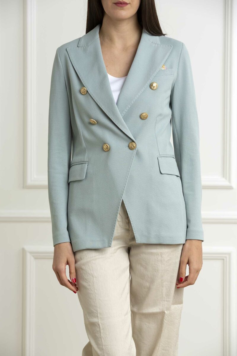 CIRCOLO 1901-GIACCA DOPPIO PETTO OXFORD-CIFD3006 ACQUA 42