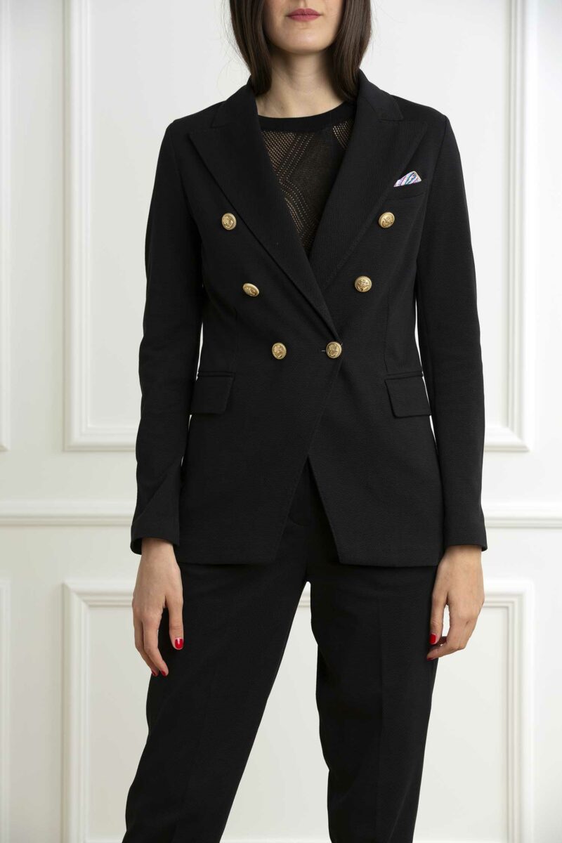 CIRCOLO 1901-GIACCA DOPPIO PETTO OXFORD-CIFD3006 NERO 42