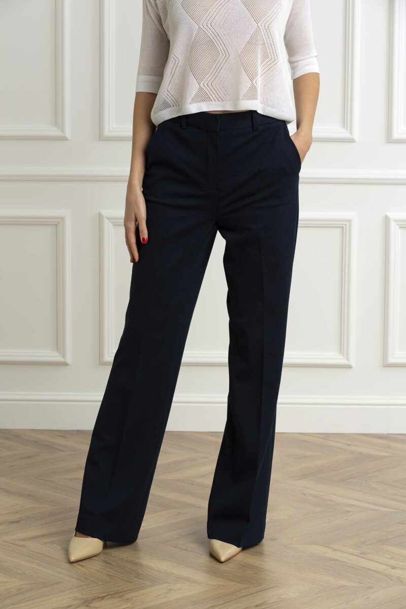CIRCOLO 1901-PANT. FLARED OXFORD-CIFD3009 NAVY 44