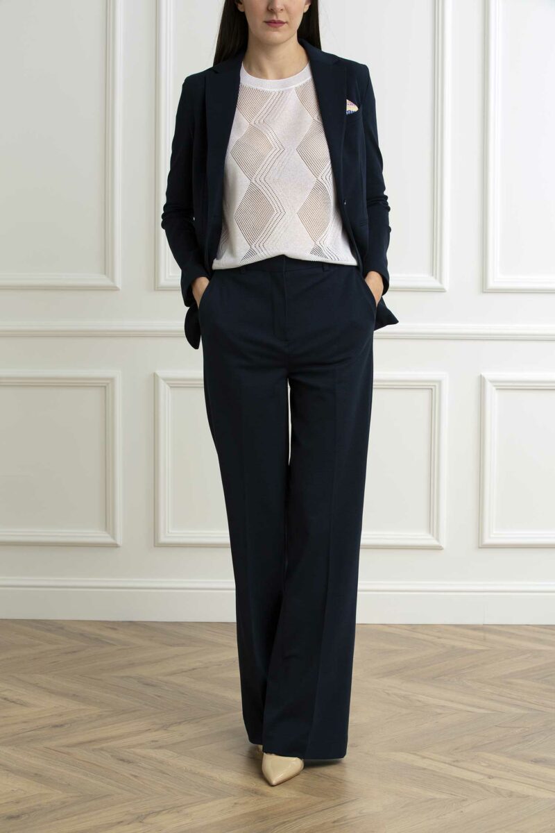 CIRCOLO 1901-PANT. FLARED OXFORD-CIFD3009 NAVY 44