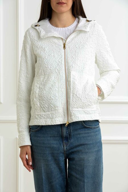 COLMAR ORIGINALS-GIACCA CON MOTIVO 3D E CAPPUCCIO-COL19055ZA BIANCO 42