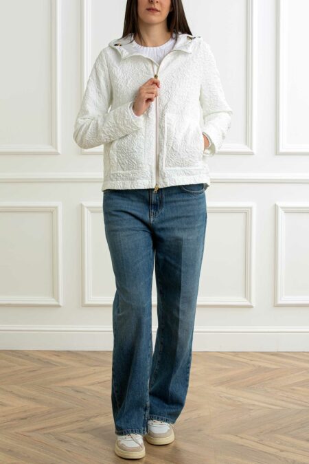 COLMAR ORIGINALS-GIACCA CON MOTIVO 3D E CAPPUCCIO-COL19055ZA BIANCO 42