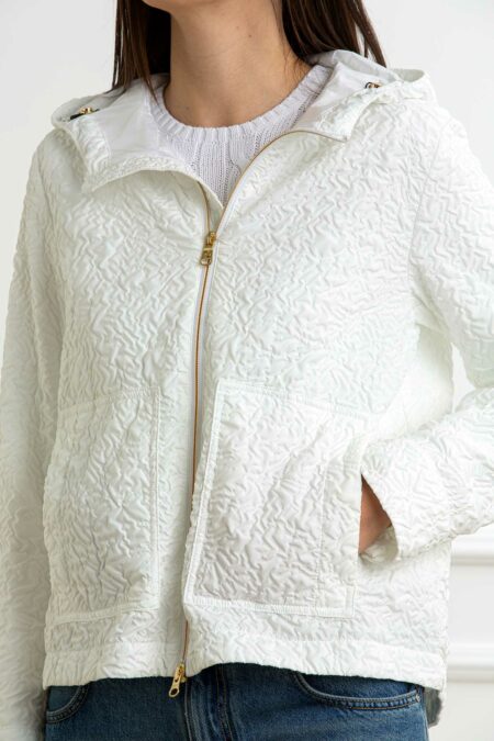 COLMAR ORIGINALS-GIACCA CON MOTIVO 3D E CAPPUCCIO-COL19055ZA BIANCO 42