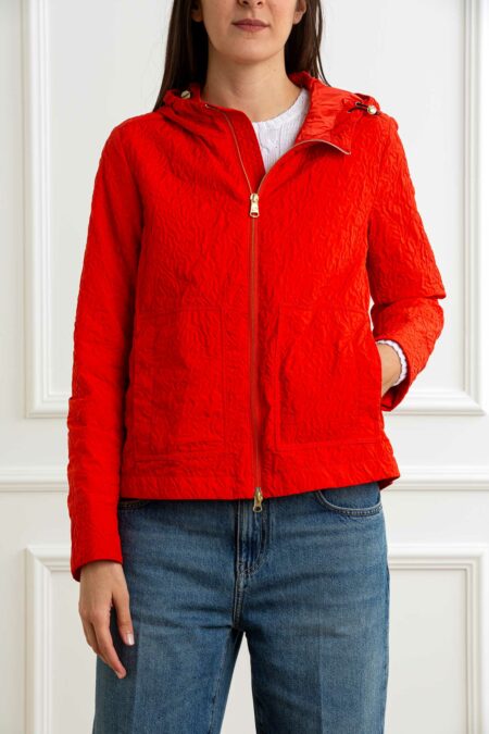 COLMAR ORIGINALS-GIACCA CON MOTIVO 3D E CAPPUCCIO-COL19055ZA ROSSO 46