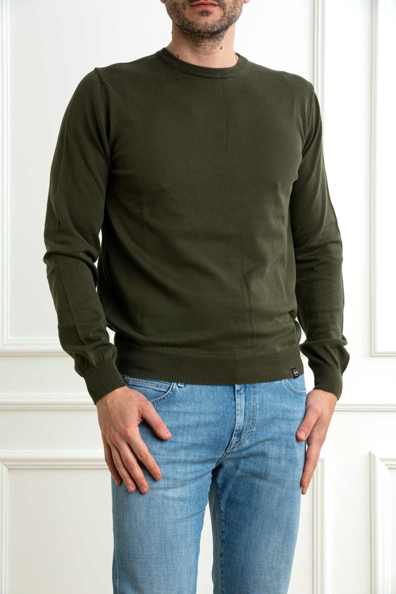 COLMAR ORIGINALS-GIROCOLLO IN COTONE TINTO CAPO-COL4479T3XMP25 VERDE XL