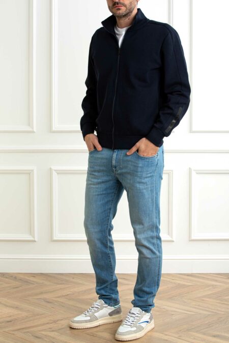 COLMAR ORIGINALS-FELPA FULL ZIP CON COLLO ALTO INTERLOCK-COL61893YV BLU XXL