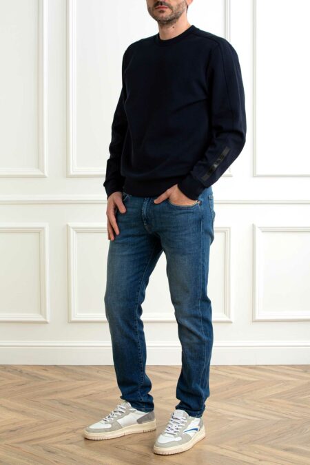 COLMAR ORIGINALS-FELPA GIROCOLLO IN INTERLOCK MISTO COTONE-COL61903YV BLU XXL